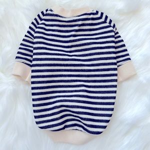 Studio Eloise Navy and Cream Striped Tee